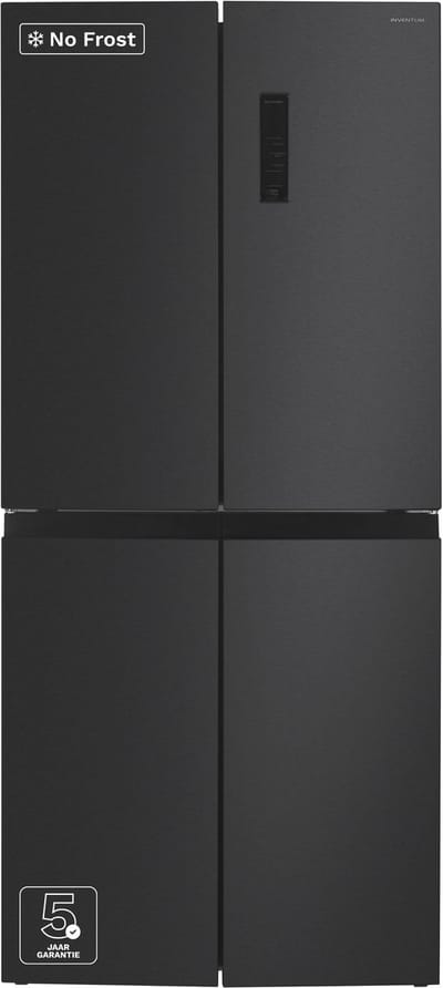 Inventum SKV4180B No Frost energiezuinige Amerikaanse koelkast - 466 liter - Digitaal display - Supervriezen - Vershoudlade - 4 deuren - Zwart