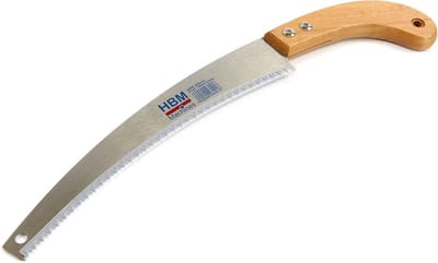 HBM 300 mm licht gebogen takkenzaag - snoeizaag, koolstofstaal, houten handvat, 30 cm