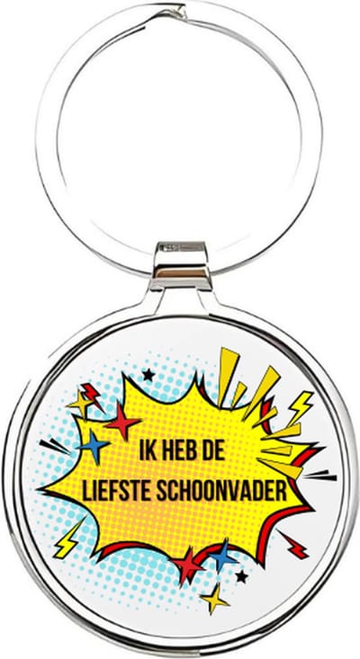 Akyol - ik heb de liefste schoonvader Sleutelhanger - Schoonvader - de leukste schoonvader - schoonvader sleutelhanger - papa sleutelhanger - sleutelhanger papa - familie sleutelhanger - vaderdag cadeautje - papa cadeau - dad - 4 x 7,5 CM