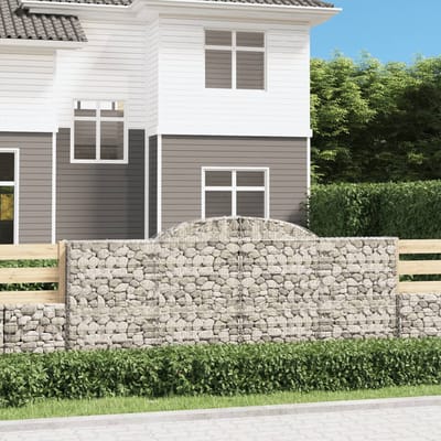 vidaXL - Schanskorven - 12 - st - gewelfd - 300x50x120/140 - cm - ijzer