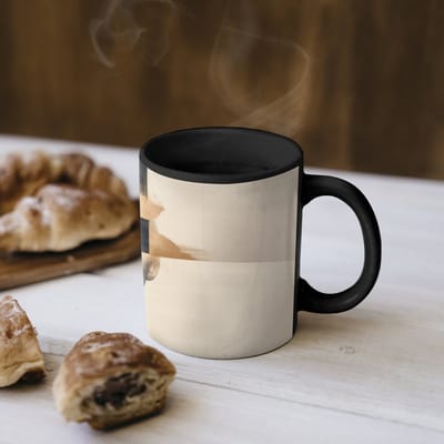 Magische Mok - Foto op Warmte Mokken - Koffiemok - Goud - Vrouw - Rechthoeken - Magic Mok - Beker - 350 ML - Theemok