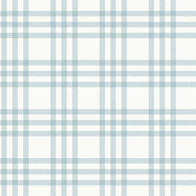 Behang - Kinderkamer- Babykamer -Ruiten - lichtblauw - blauw - wit- Kinderbehang - schotse ruit - tartan ruit - 0,53 x 10,05 M