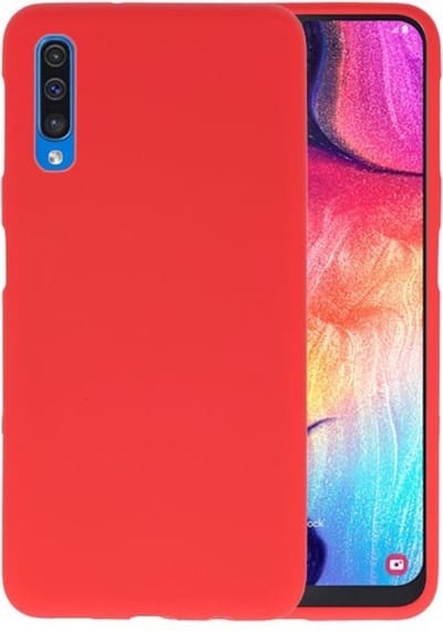 Hoesje Geschikt voor de Samsung Galaxy A50 - Backcover Color Telefoonhoesje - Rood