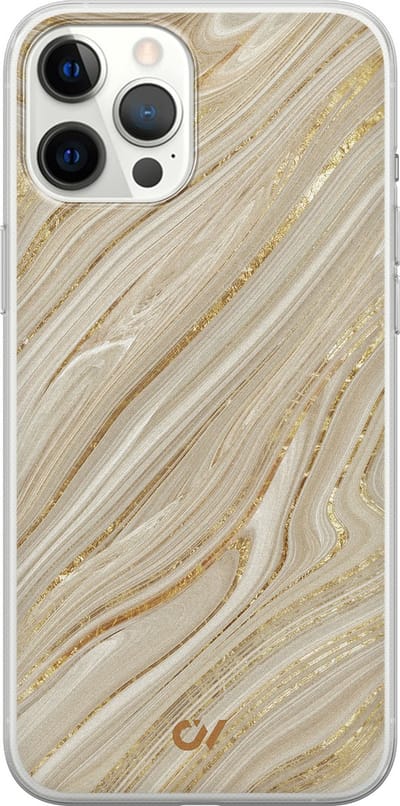 Hoesje geschikt voor Apple iPhone 12 Pro Max - Golden Marble - - Goud - Apple - Casevibes