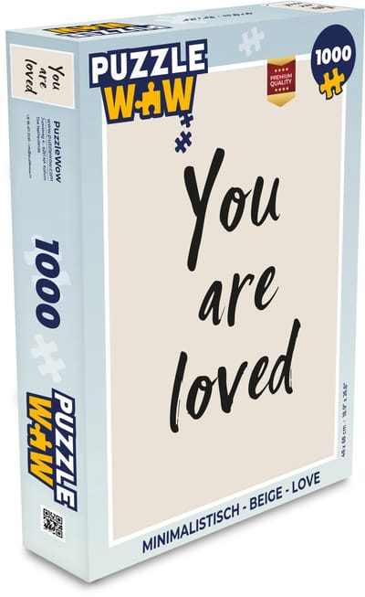 Puzzel Minimalistisch - Beige - Love - Legpuzzel - Puzzel 1000 stukjes volwassenen