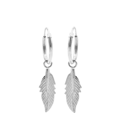Karma symbols oorbel feather II zilver M2530