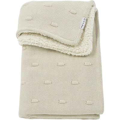 Meyco Baby Knots teddy ledikant deken - soft sand - 100x150cm - 2.0 TOG