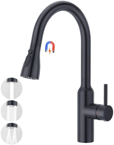 Dailygoods- Spoelbak Kraan met Douche - Keukenkraan uittrekbaar - 360° draaibaar - Roestvrij staal - Eengreeps Mengkraan - 3-Functie