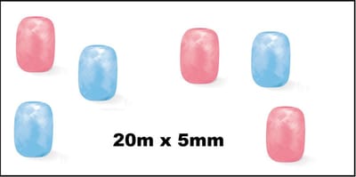 6x Cadeaulint roze en licht blauw 20 meter x 5 mm - Eitje - kado lint verjaardag kerst sinterklaas feest