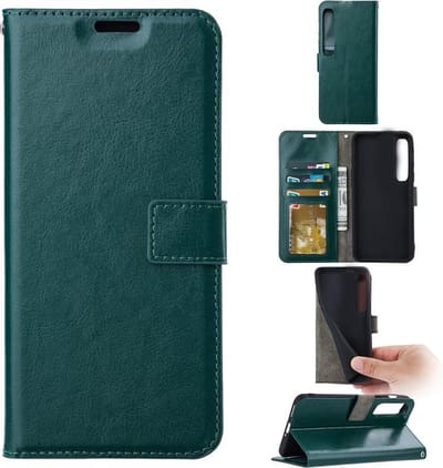 Portemonnee Book Case Hoesje Geschikt voor: Xiaomi Mi 10 / Mi 10 Pro - Groen