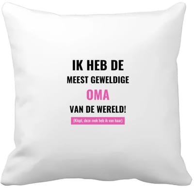 Akyol - ik heb de meest geweldige oma van wereld (klopt, deze mok heb ik van haar) Kussen hoes - Oma - de meest geweldigste oma - verjaardagscadeau - verjaardag - cadeau - cadeautje voor oma - oma artikelen - kado - geschenk - gift - 40 bij 40 cm