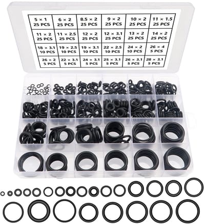 O-ringen Assortimentset, Nitrilrubber Metrische O-ringen, voor Tap Sanitair Wasmachine Afdichting & Auto Snelle Reparatie
