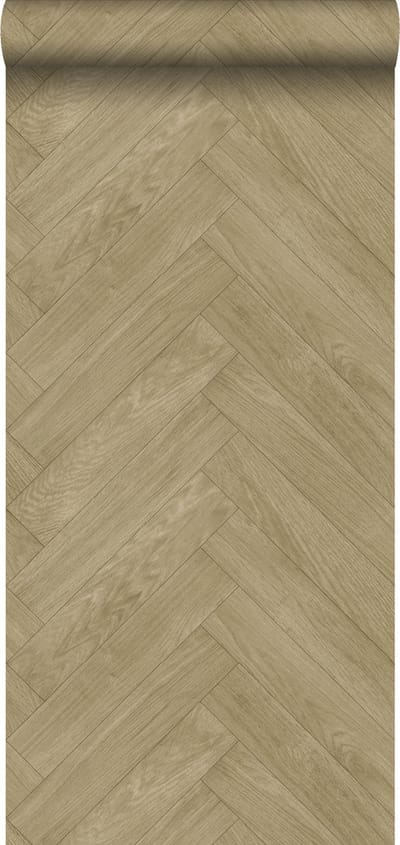ESTAhome behang hout motief donker beige - 53 cm x 10.05 m - 139174