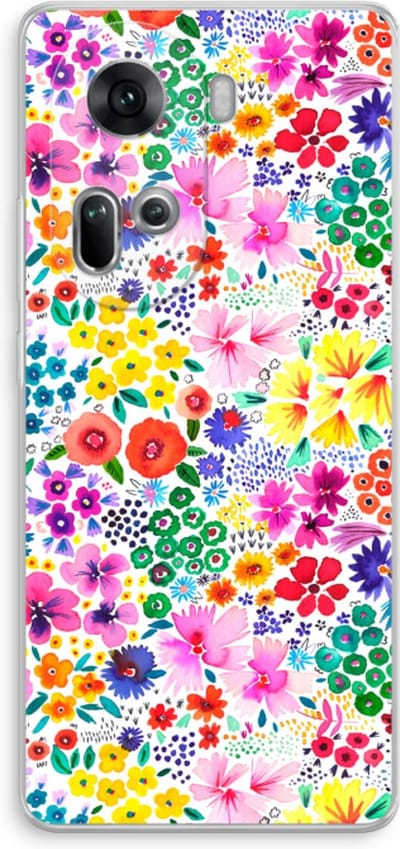 Case Company® - Hoesje geschikt voor Oppo Reno 11 hoesje - Little Flowers - Soft Cover Telefoonhoesje - Bescherming aan alle Kanten en Schermrand