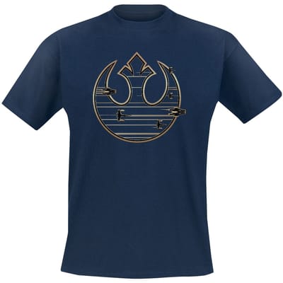 Star Wars - Disney T-shirt - Gold Rebel Logo - S tot XL - voor Mannen - blauw