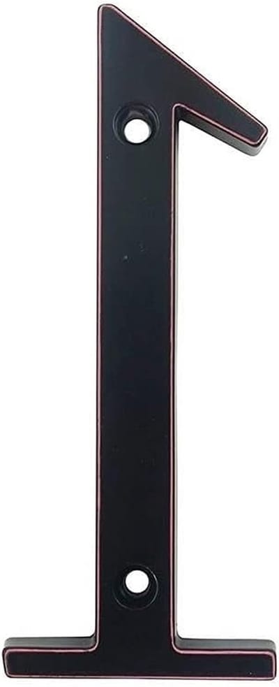 Huisnummer Metaal - Deurbord Adres - Adres Aanduiding - Roestvrij Zinklegering - 4 Inch Hoog - Zwart