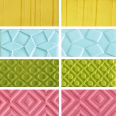 Set van 4 decoratie stempelmatten "geometrie" - Decora
