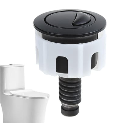 Spoelknop Toilet - Dubbele Knop - Badkamer Verbeteren - Waterbesparend Dubbel Spoelen - 8 x 5 x 5 cm - Zwart