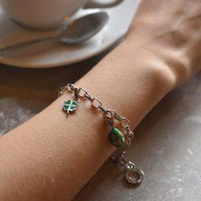 Charm | armband | 925/000 sterling zilver | bedelarmband | jasseron | karabijn slot
