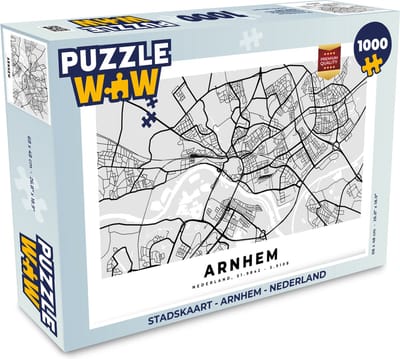Puzzel Stadskaart - Arnhem - Nederland - Legpuzzel - Puzzel 1000 stukjes volwassenen - Plattegrond