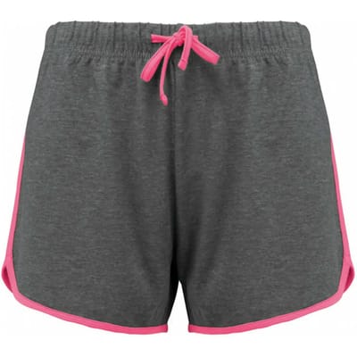 Sportshort dames Proact PA1021, Grijs/Fluo Roze, maat S