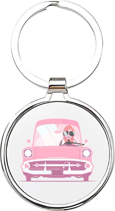 Akyol - auto's Sleutelhanger - Auto - meiden - meid - vrouw - meisjes - vriendin - vriendinnetje - roze - sleutelhanger voor meiden - cadeau voor een meisje - cadeau voor je dochter - auto - roze auto - 4 x 7,5 CM