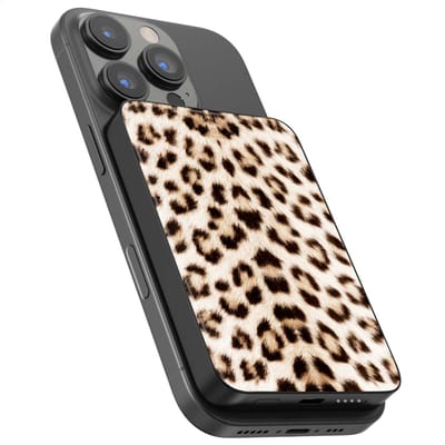 Selencia Vivid Powerbank 5.000 mAh - Draadloze Powerbank - Geschikt voor MagSafe en Qi - Black / Wild Leo
