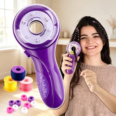 Learnlogic Elektrische Haarvlechtmachine Complete DIY Set voor Meisjes Haarstyling Speelgoed met Kralen & Accessoires Leuk Cadeau voor Kinderen 6 t/m 12 Jaar