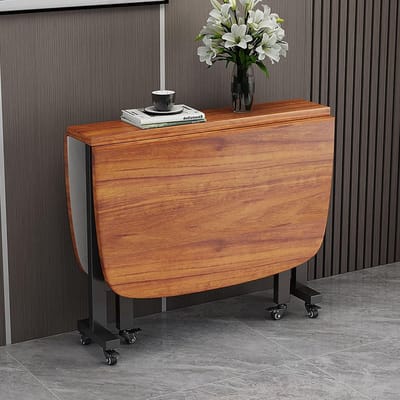 Opvouwbare eettafel uitschuifbaar 120 x 80 x 75 cm – houten keukentafel met wielen en drop-leaf vlinder ontwerp – ruimtebesparende eetkamertafel voor 2-8 personen – Vermissen