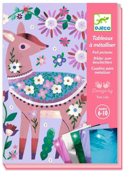 Djeco schilderijen metallic Pretty wood knutselset dieren.