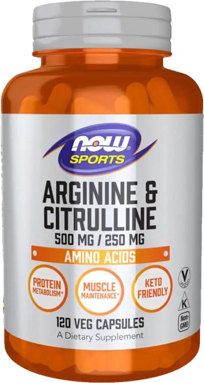 Now Foods Arginine 500mg & Citrulline 250mg (240 vcaps) Unflavoured - Aminozuren - Aminozuur-Mix