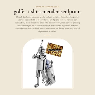 Dailygoods- Flessenhouder Uniek Metalen Sculptuur - Flessenhouder Olie/Azijn - Flessenrek Bier/Gin/Wodka - Elegante Cadeau - Geschikt voor Flessen tot 9 cm - Fleshouder