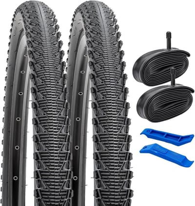 Fietsbanden Set - Banden en Binnenbanden - All Terrain Rijden - Heavy Duty Rubber - 24 inch - Zwart