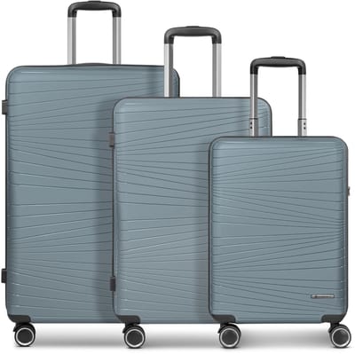 Franky Dallas 3.0 4-wiel kofferset 3-delig met stretch plooi - Harde bagage - TSA slot - grey
