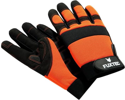 Tuinhandschoenen - Maat M - PRO fuxtec bescherming met klittenband, in polyester en leder