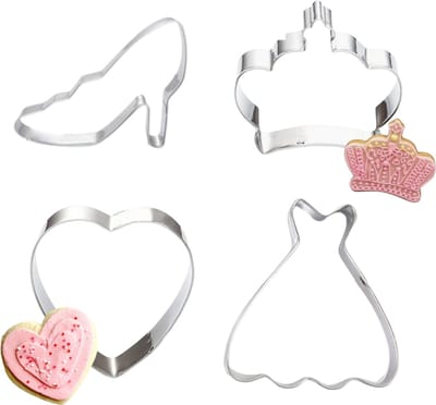 Winkrs | Prinses Uitsteekvormen voor Koekjes en Fondant 4x - bruiloft, verjaardag, koken, bakgerei, koekvorm, bakvorm