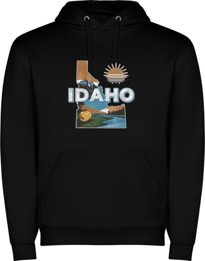 Zwarte Wanna have hoodie voor de echter Amerika / Verenigde Staten liefhebber, de Amerikaanse staat Idaho Print Full Color Color merk Roly maat S