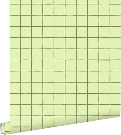 ESTAhome behang geblokt motief groen - 50 x 900 cm - 131592