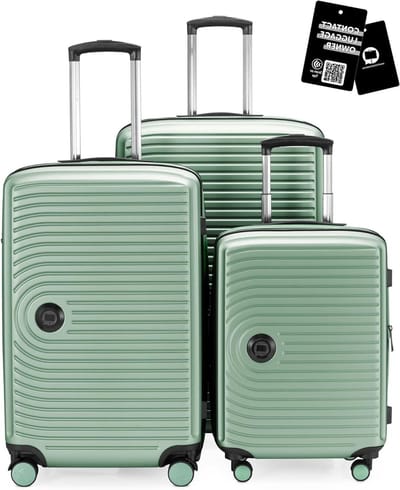 Kofferset 3-delig - Reisbagage Set - Veelzijdig Reizen - Digitale Bagagelabel - Tot 77 cm - Mintgroen