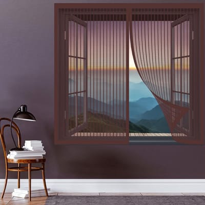 Magnetisch Hor voor Balkondeur 140x60cm - Insectenhor Zonder Boren, Bruin