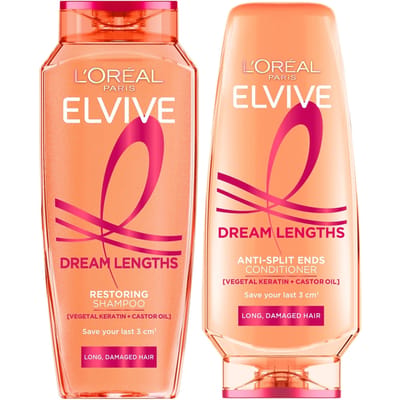 L'Oréal Paris Elvive Dream Lengths Anti-Split Ends Conditioner with Vegetal Keratin & Castor Oil for Long Hair 500ml