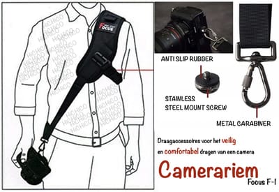 Camera riem – Camera Strap – Camera-accessoires – Draagaccessoires voor het veilig en comfortable dragen van een camera – fotografie-uitrusting – camera Bag en Straps – FocusRiem
