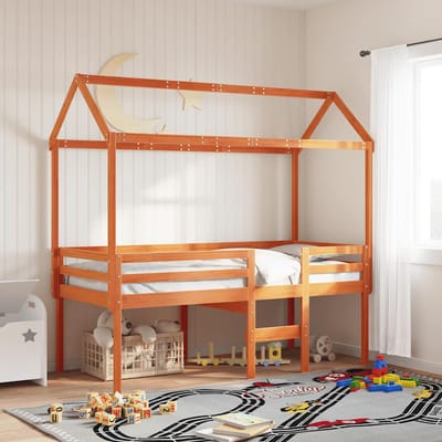 vidaXL - Kinderbedhuisje - 217x85,5x154 - cm - massief - grenenhout - wasbruin