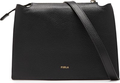 FURLA Leren Schoudertas Avondtas Nuvola Crossbody Nero Zwart