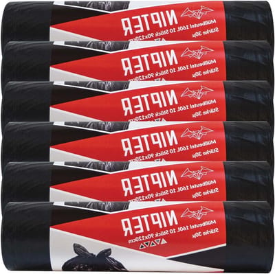 Vuilniszakken XXL - Afvalzakken Sterk - Afval Opruimen - Extra Sterk 30μ - 90 x 120 cm - Zwart