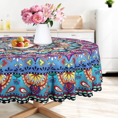 Dailygoods- Tafelkleed Rond 180 cm - Wasbaar Polyester - Vlekbestendig - Oliebestendig - Onderhoudsvriendelijk - Duurzaam Materiaal - Tafellaken