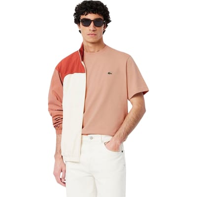 Lacoste Heren Geborduurd Logo Katoenen T-Shirt (Oranje)