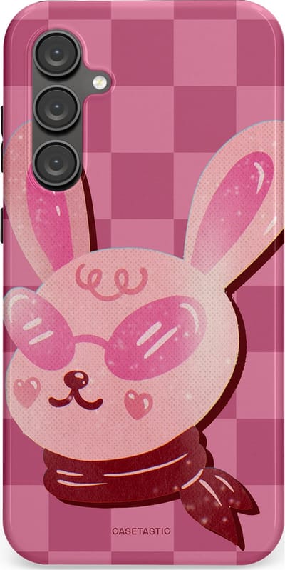 Casetastic Hoesje Geschikt voor Samsung S23 FE - Stijlvolle Beschermende Duo-layer Case - Luxe konijntje