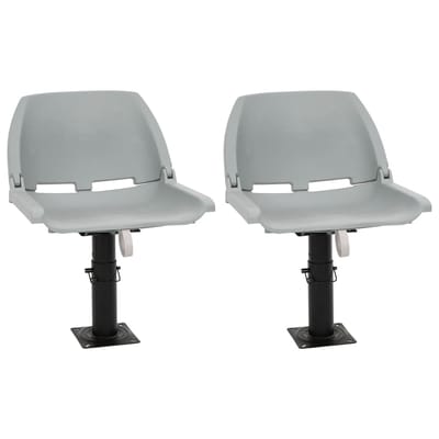 vidaXL 4-delige Bootstoelenset inklapbaar 48x51x41 cm grijs