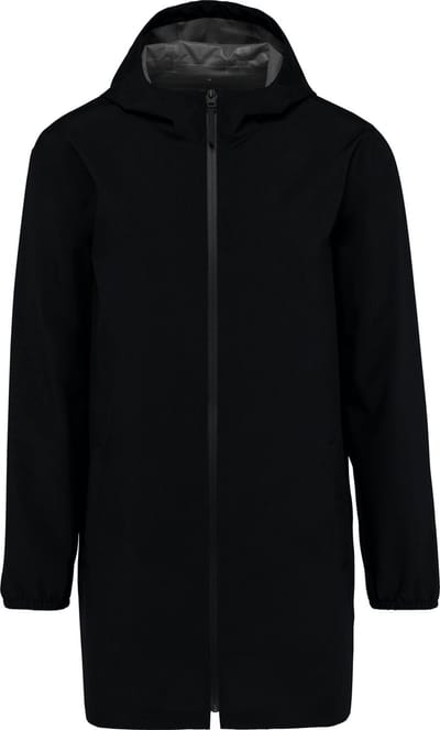 Gerecyclede waterdichte unisex jas met rits Black - 3XL